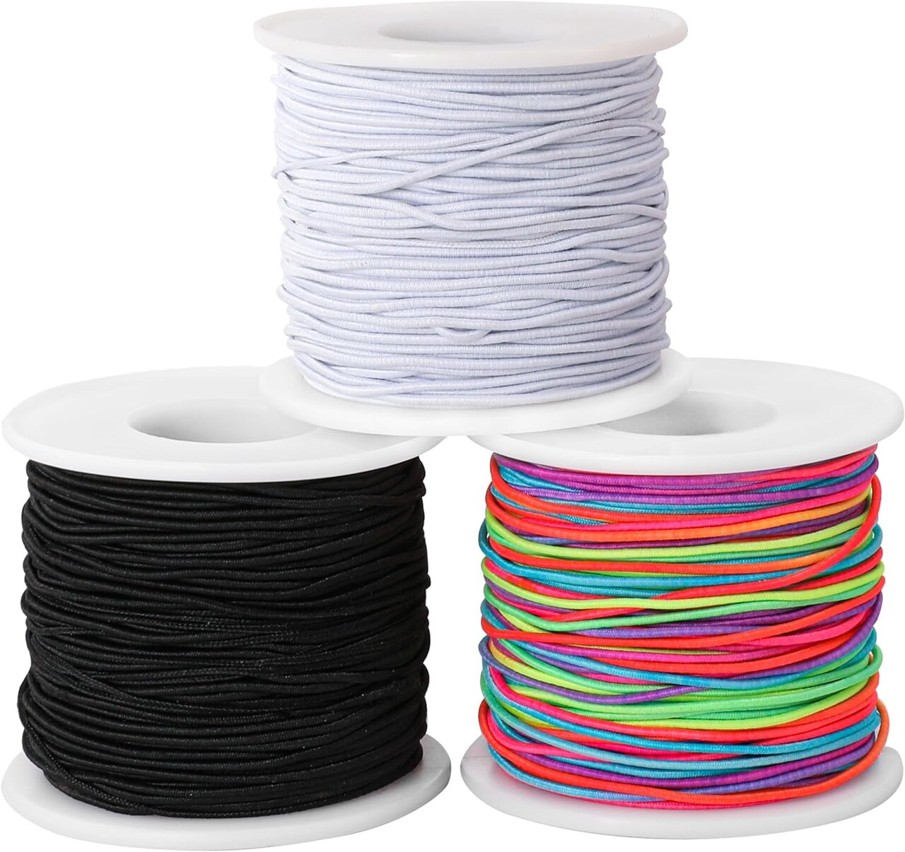 1mm Elastic String Stretchy String for Bracelet Making Rainbow Bracelet String Elastic Cord for Jewelry Making, Bracelets, Necklace, Beading and Crafts